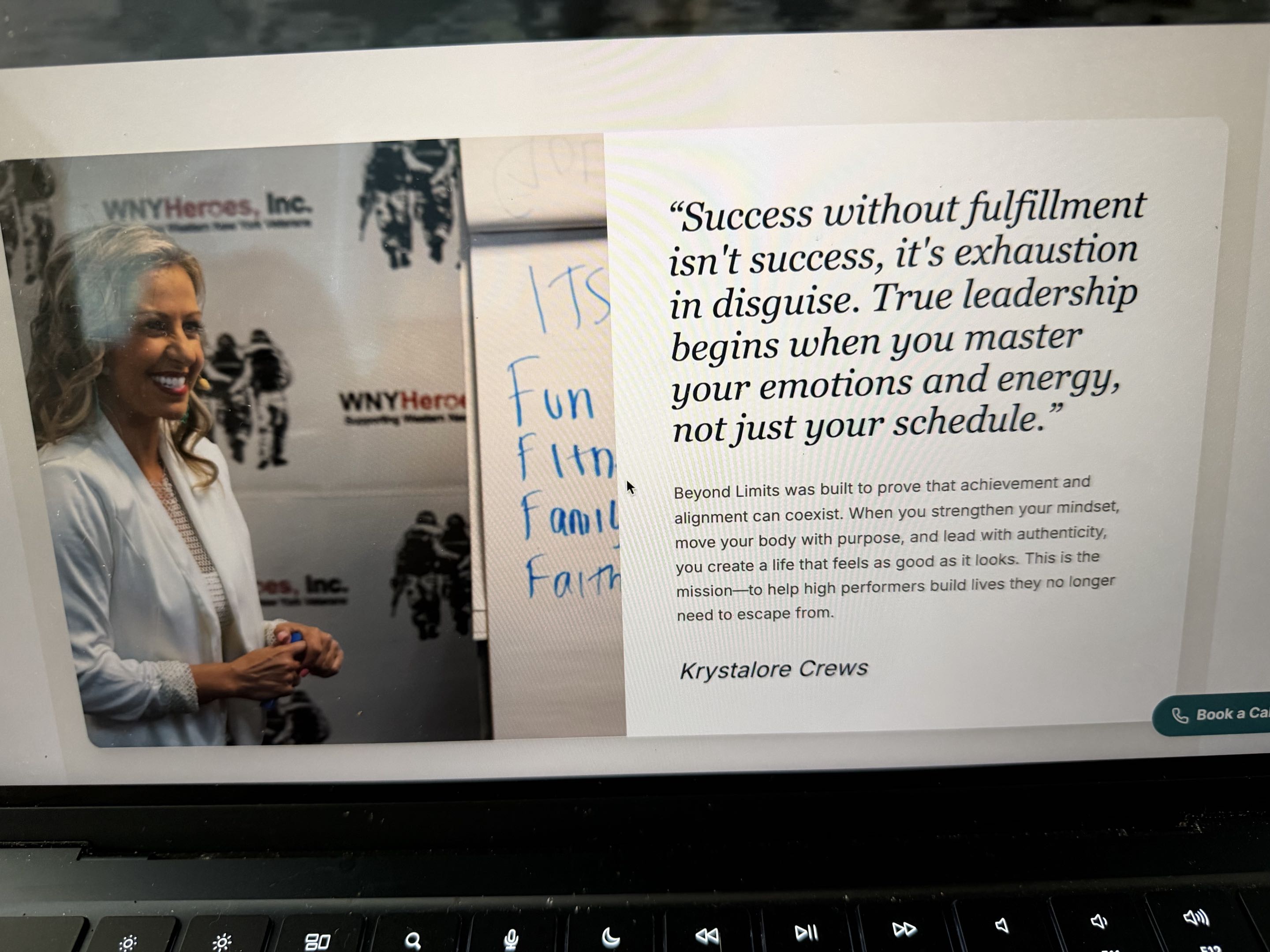 Krystalore Crews speaking at WNY Heroes event